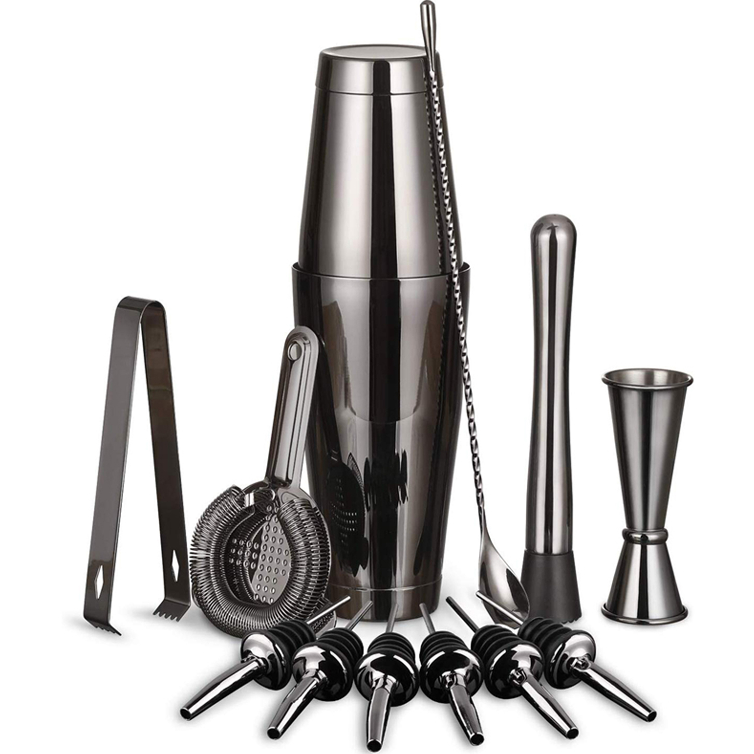 13Pcs Gun Black Boston Shaker Set