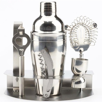 7pcs Cocktail Shaker Set with Metal Stand