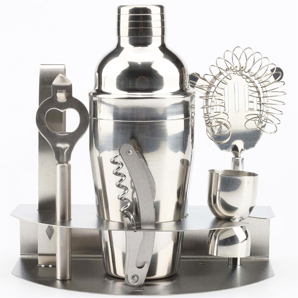 7pcs Cocktail Shaker Set with Metal Stand