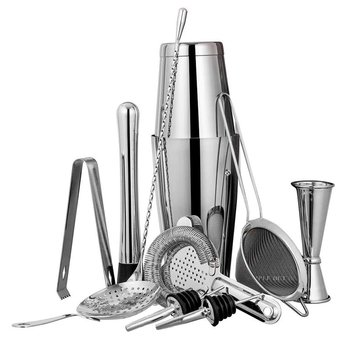 11Pcs Silver Boston Shaker Set